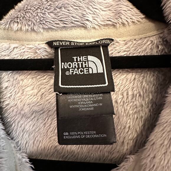 The North Face Jacket Womens Small Fleece Osito Full Zip Gray Pink Ribbon - Picture 2 of 12